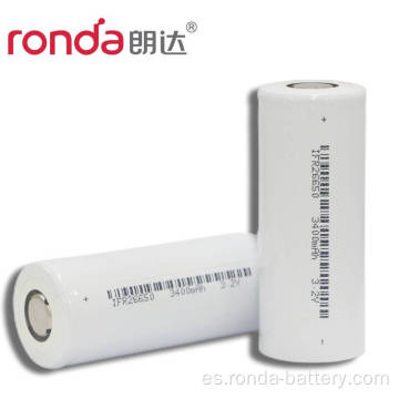 IFR26650-3400MAH 3.2V Batería cilíndrica de LifePO4